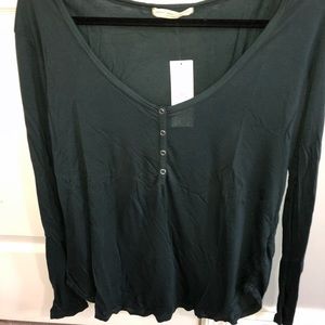 urban outfitters slouchy teal henley top